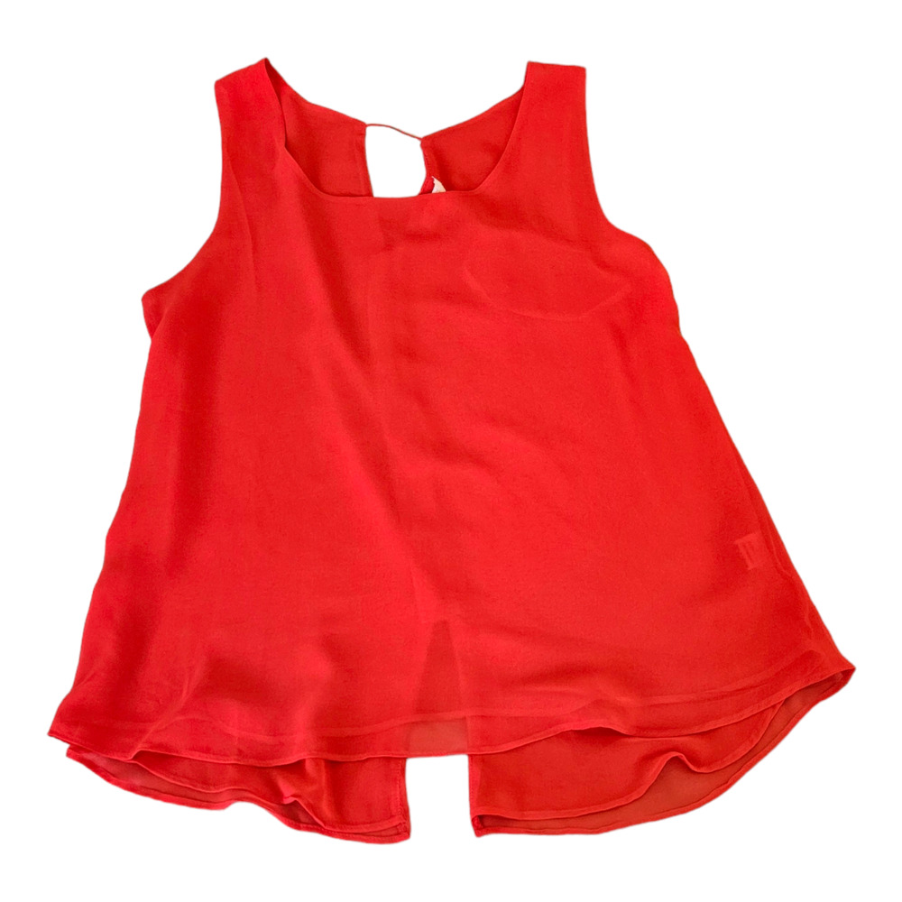 Mine Medium Sheer Red Sleeveless Shirt